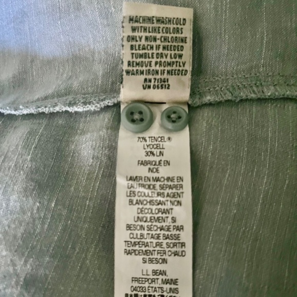 L.L. Bean Linen Tencel Blend 3/4 Sleeve Dusty Coastal Blue Tone Very Soft Size S - Picture 9 of 9